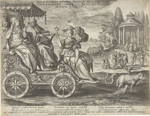 Allegory of the First Estate, engraved by Adriaen Collaert after Maarten de Vos and published by Philip Galle; dedicated to Jean Sarrazin by Maarten de Vos